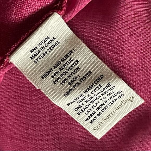 Soft Surroundings Pink Shimmer Semi Sheer Pattern Back Open Cardigan - Picture 15 of 16